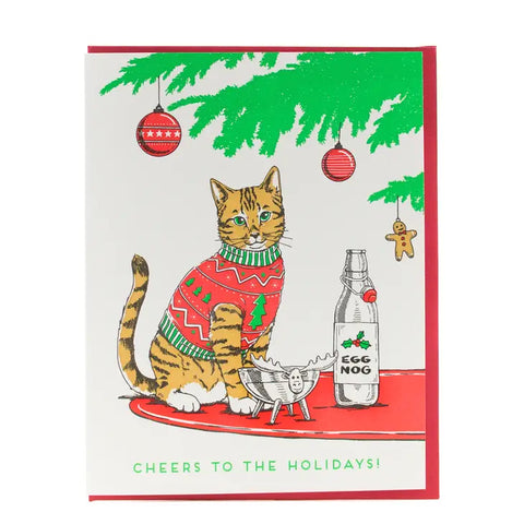 Porchlight Press Card - Christmas Sweater Cat