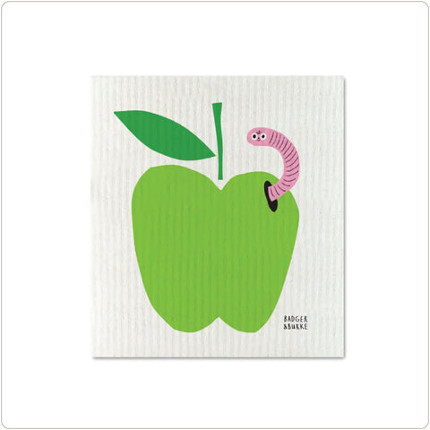 Swedish Dishcloth - Badger & Burke Apple & Worm