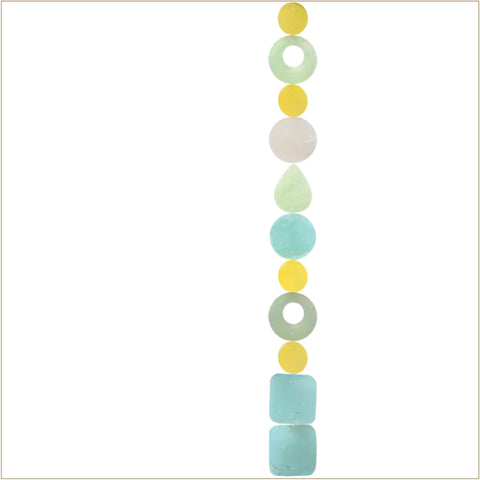 Capiz Shell Decorative Strand - Aqua Yellow (Fair Trade)