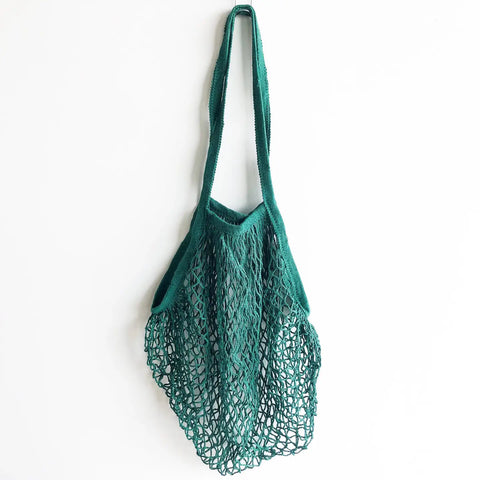 Reusable Shopping Bag - Organic Cotton Mesh - Green