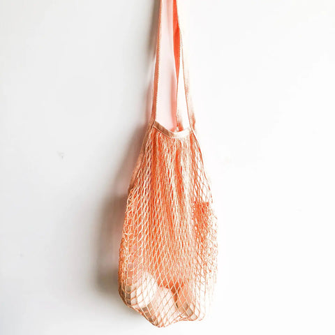 Reusable Shopping Bag - Organic Cotton Mesh - Peach