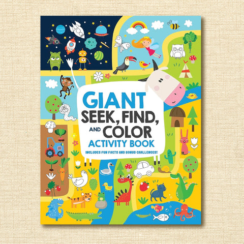 Giant Seek, Find, and Color Activity Book: Includes Fun Facts and Bonus Challenges!