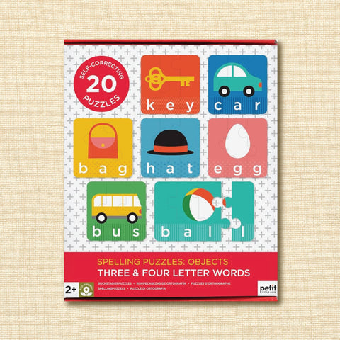 Spelling Puzzles: Objects: Three & Four Letter Words