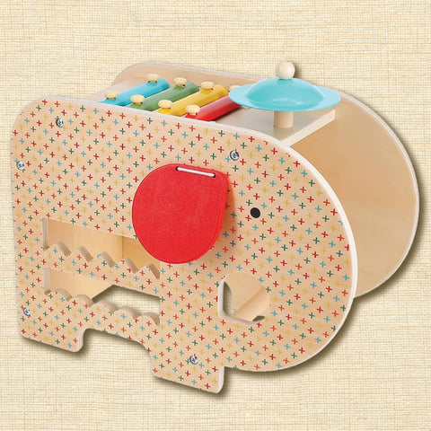 Wooden 5-In-1 Elephant Music Toy