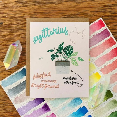 Sagittarius - Zodiac Houseplant - Greeting Card