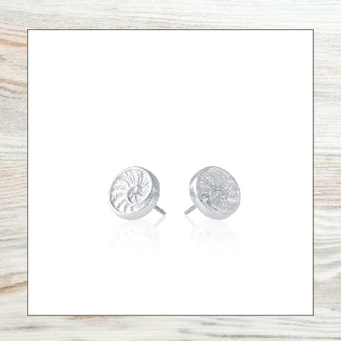 Amos Pewter Earrings - Fiddlehead (Post)