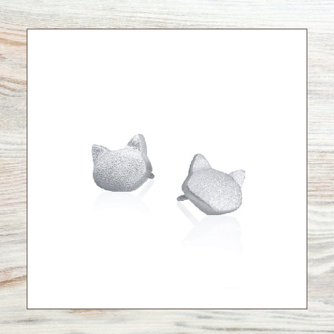 Amos Pewter Earrings - Meow (Post)