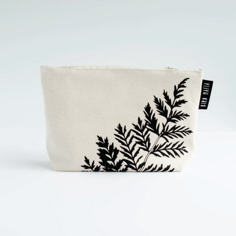 Bird Mafia Cotton Cosmetic Pouch - Fern
