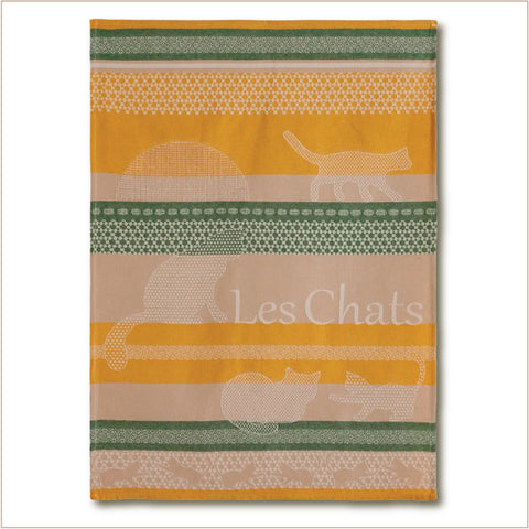 Tea Towel - Cotton Jacquard - Cats/Les Chats