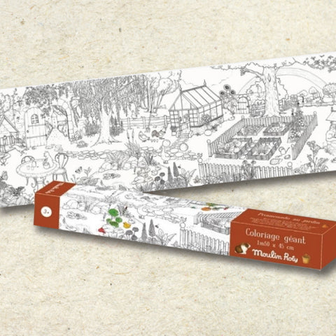 Le Jardinier - Giant Colouring Poster - Promenade au Jardin - Moulin Roty