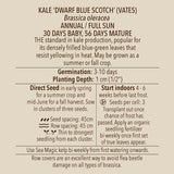 Kale, Dwarf Blue Scotch (Vates) (Organically Grown Seeds)