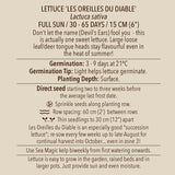 Lettuce (Leaf), 'Les Oreilles du Diable' Deer Tongue (Organically Grown Seeds)