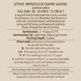 Lettuce (Butterhead), Merveille de Quatre Saisons (Organically Grown Seeds)