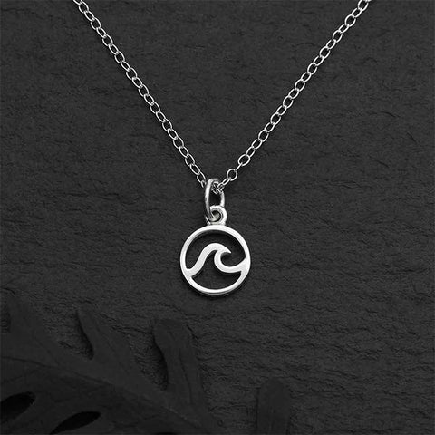 Necklace - Sterling Silver Tiny Wave Necklace