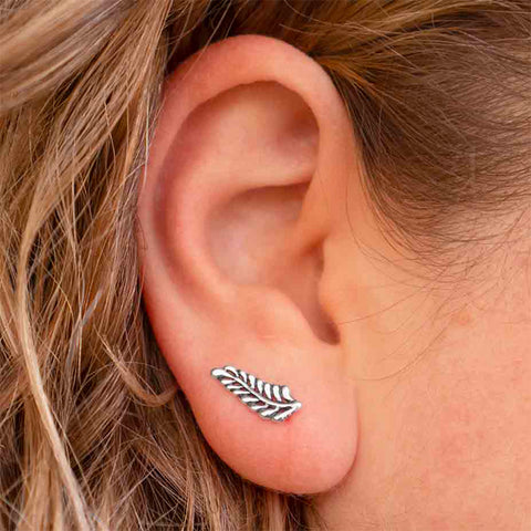 Ear Climber - Sterling Silver Sprig Ear Climbers