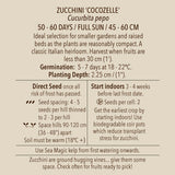 Zucchini, Cocozelle (Organically Grown Seeds)