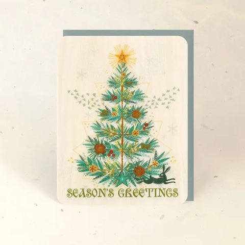 Wood Greeting Card - Yule Tree