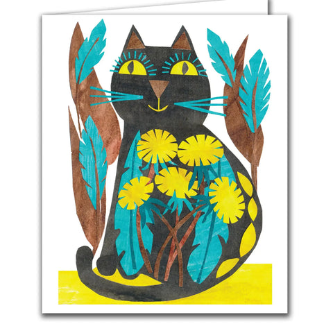 Silver Birch Art Card - Folk Cat