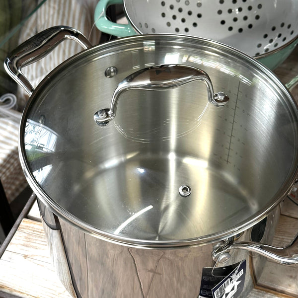Stainless Steel Stock Pot with Glass Lid - 6-quart