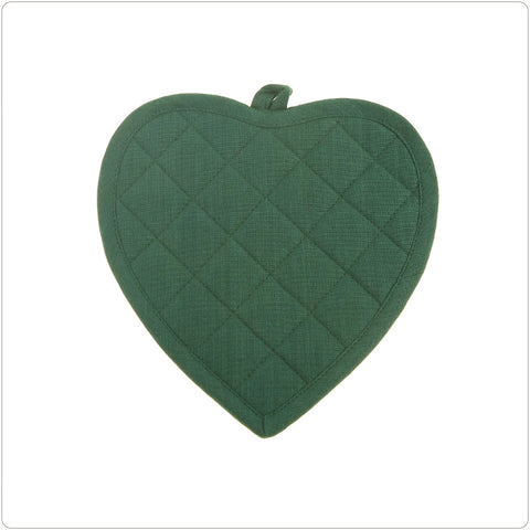Pot Holder - Heart Shaped - Hunter Green
