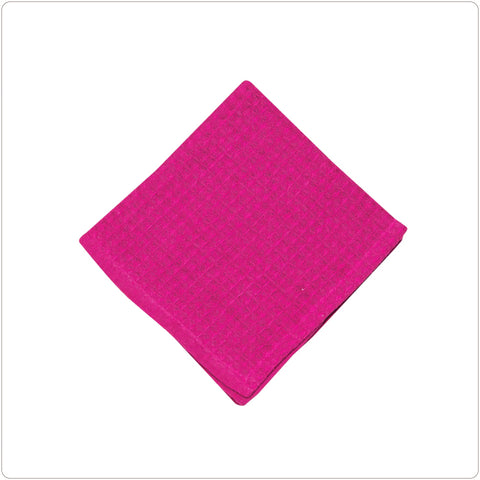 Dish Towel Cotton Waffle - Fuchsia Pink