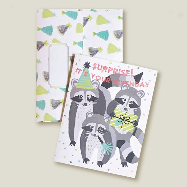 Artistry Note Card - Birthday Raccoons