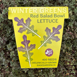 Winter Greens Seeds - Red Salad Bowl Lettuce