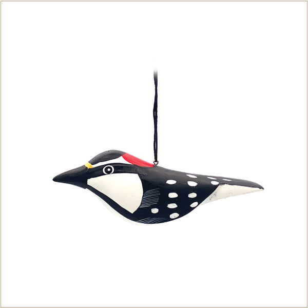Ornament - Fair Trade Balsa Wood Downy Woodpecker