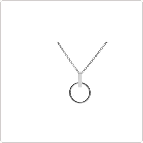 Sterling Silver Necklace - Bar and Loop