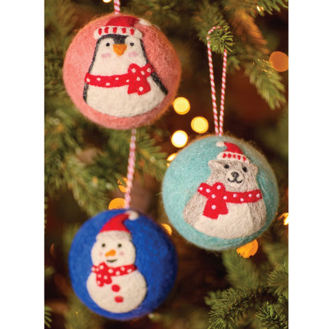 Ornament - Fair Trade Wool Felt, Character Baubles