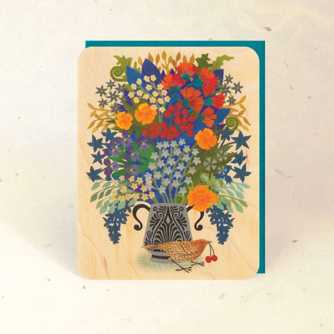 Wood Greeting Card - Berry Thief