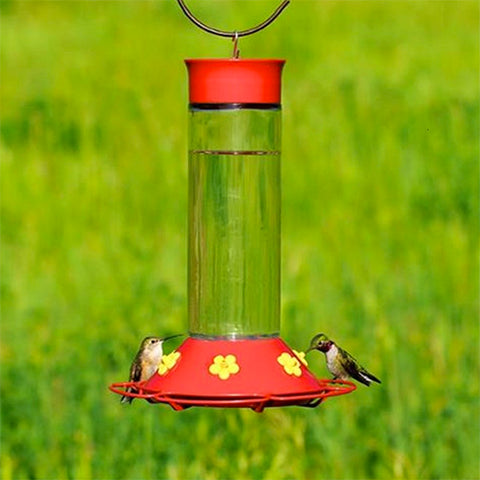 Glass Hummingbird Feeder 30 oz - Red