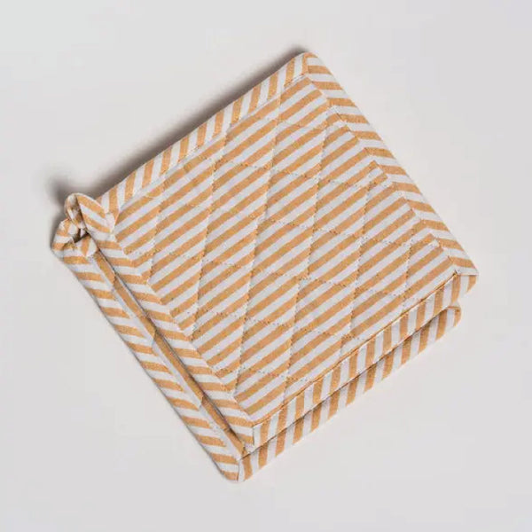 Potholder - Bistro Stripe Linen Colour - Set of 2