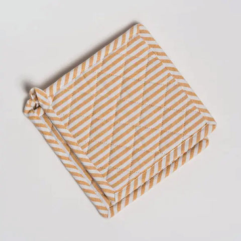 Potholder - Bistro Stripe Linen Colour - Set of 2