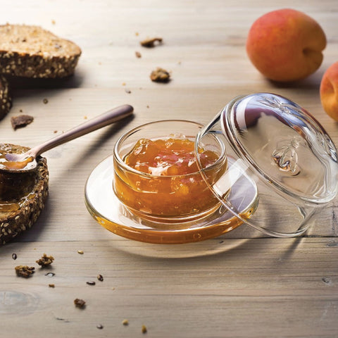 Butter/Jam Dish - Round Glass with Bee