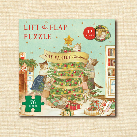 Cat Family Christmas Lift-The-Flap 76 Piece Puzzle