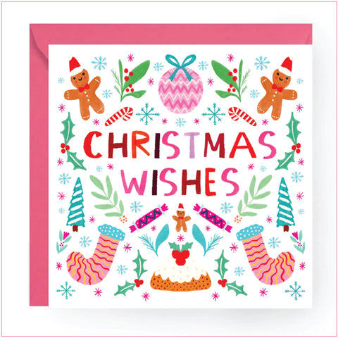 The Sunshine Bindery - Christmas Card - Christmas Wishes (Recycled)