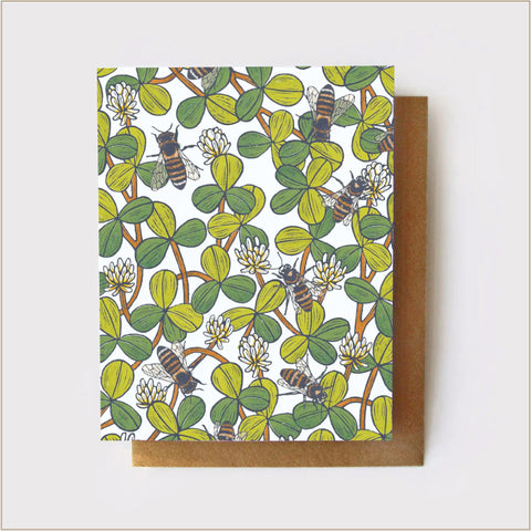 Root & Branch Paper Co. - White Clover and Honeybees Everyday Greeting Card