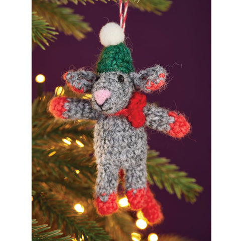 Ornament - Fair Trade Wool Crocheted Cozy Mouse