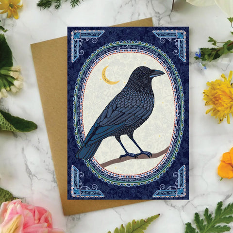 Mystical Sky Studio Note Card - Crow and Moon