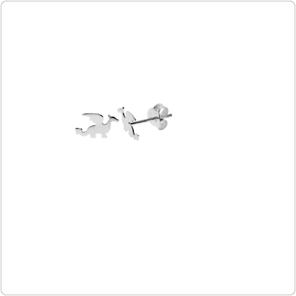 Sterling Silver Earrings - Dragon Stud