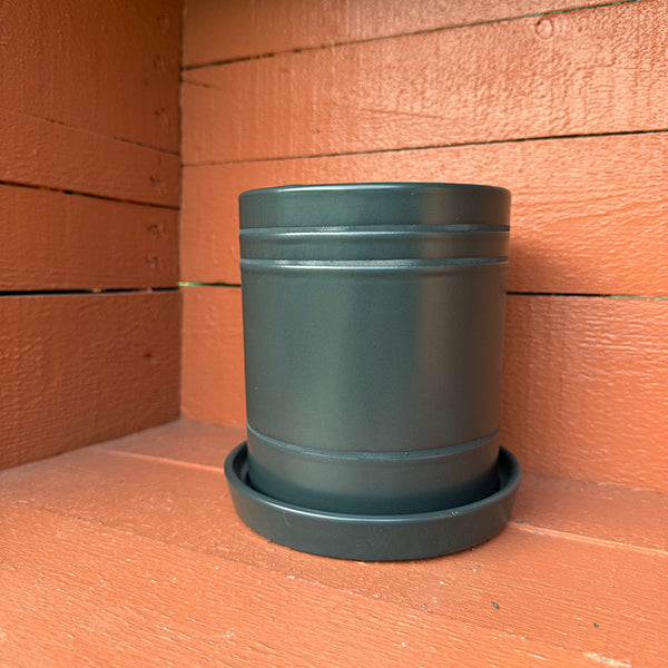 Ceramic Pot - Earthy Modern Striped 15 cm