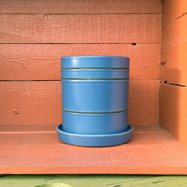 Ceramic Pot - Earthy Modern Striped 15 cm