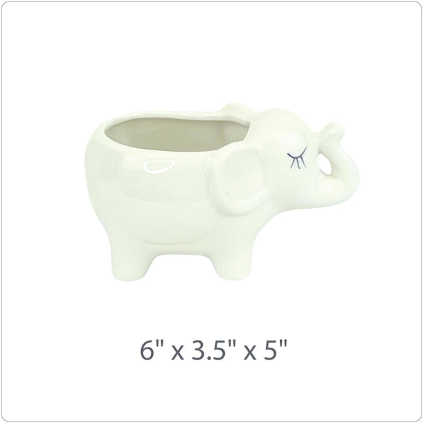Ceramic Planter (with Drainage Hole) - Elephant
