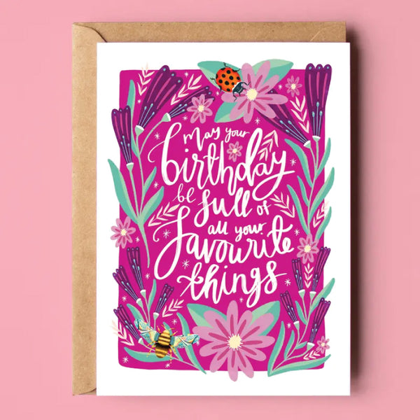 The Sunshine Bindery - Greeting Card - Favourite Things (Recycled)