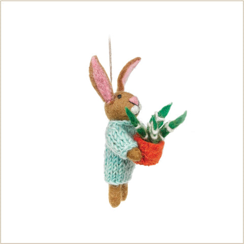 Ornament - Fair Trade Wool Felt, Benjamin the Bunny