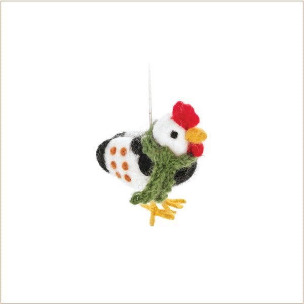 Ornament - Fair Trade Wool Felt, Clara the Chicken