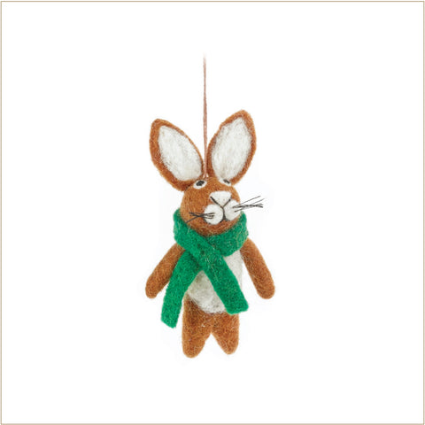 Ornament - Fair Trade Wool Felt, Clover the  Hare