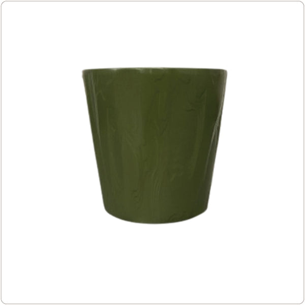 Ceramic Pot Cover - Geo Green - 4.8"