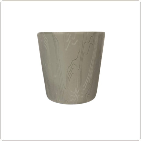 Ceramic Pot Cover - Geo Grey - 5.6"